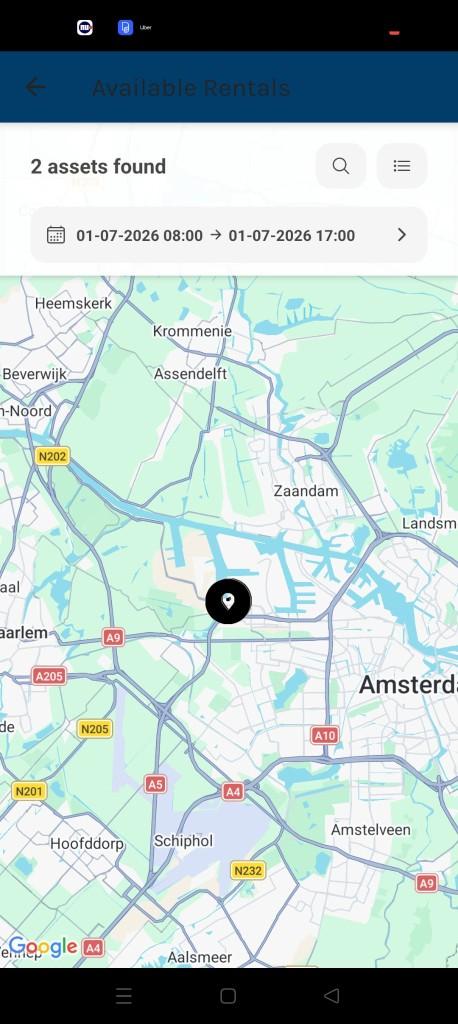 Available rentals map
