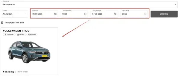 real-time rental with the RentVisie iFrame